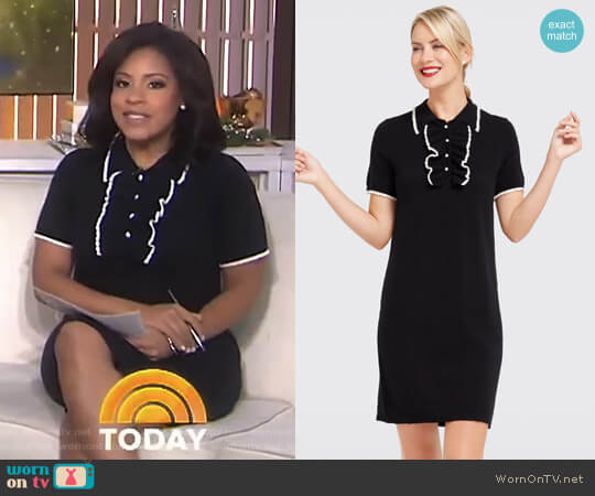 WornOnTV: Sheinelle’s black ruffle polo dress on Today | Sheinelle ...