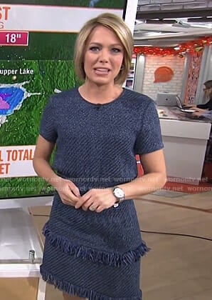 Dylan’s blue tweed dress on Today