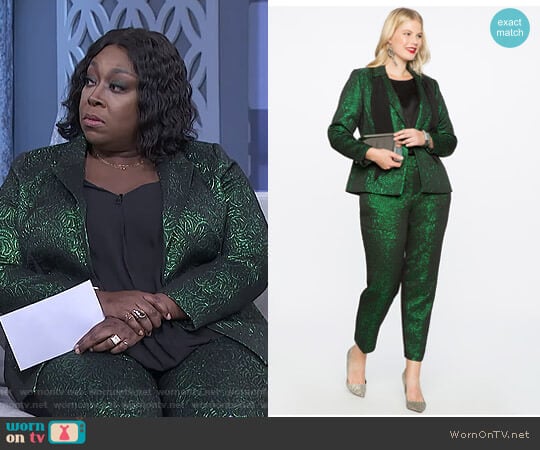 Metallic One Button Blazer by Eloquii worn by Loni Love on The Real