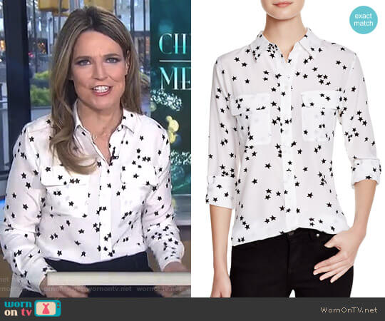 WornOnTV: Savannah’s white star print shirt on Today | Savannah Guthrie ...