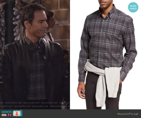 Plaid Cotton Shirt by Ermenegildo Zegna worn by Will Truman (Eric McCormack) on Will and Grace