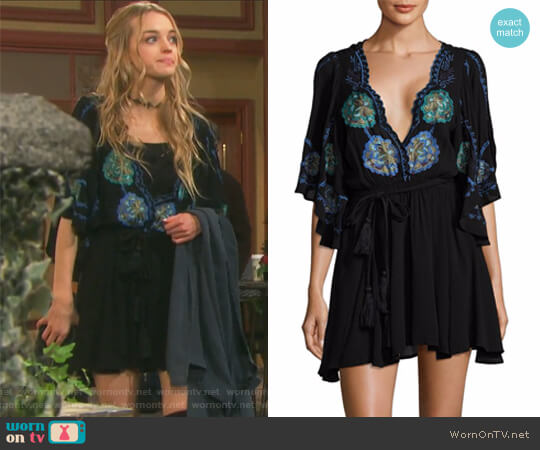 Cora Embroidered Mini Dress by Free People worn by Claire Brady (Olivia Keegan) on Days of our Lives