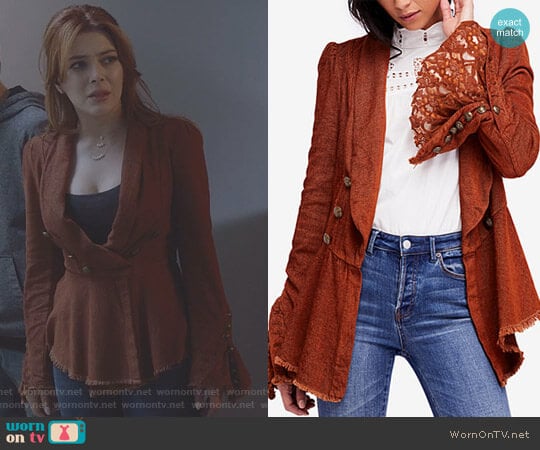 Flared Sleeve Blazer by Free People worn by Sonia (Elena Satine) on The Gifted