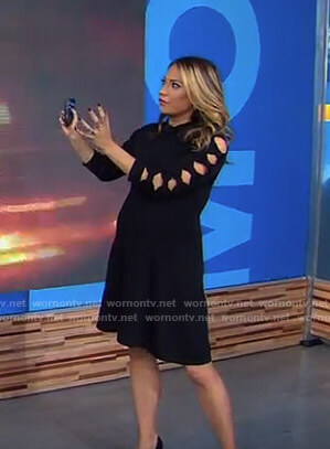 Ginger's black cutout sleeve dress on Good Morning America