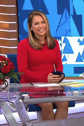 Ginger’s red sweater dress on Good Morning America