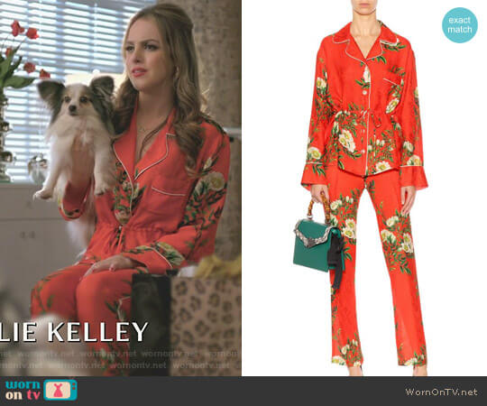 Silk Pajama by Gucci worn by Fallon Carrington (Elizabeth Gillies) on Dynasty