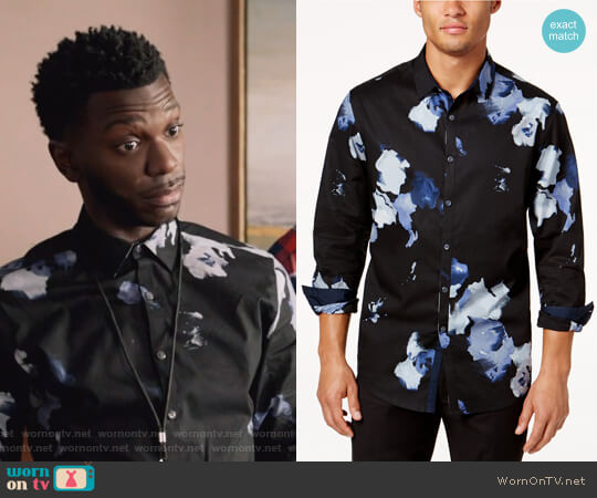 Men's Abstract Floral Shirt by INC International Concepts worn by Jermaine Leforge (Bernard David Jones) on The Mayor