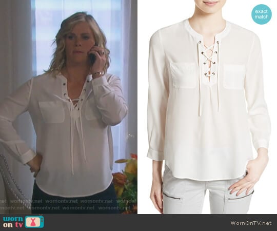 Bertine Silk Blouse by Joie worn by Sami Brady (Alison Sweeney) on Days of our Lives