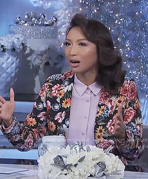 Jeannie's black floral blazer on The Real