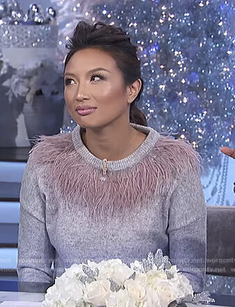 Jeannie’s grey feather sweater on The Real