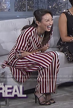 Jeannie’s white and red striped tunic and pants on The Real