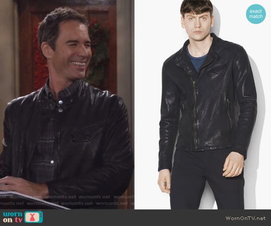 Leather Motocross Jacket by John Varvatos worn by Will Truman (Eric McCormack) on Will and Grace