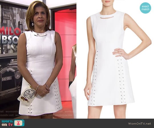 Lace-Up Detail Piqué Dress by Karen Millen worn by Hoda Kotb on Today