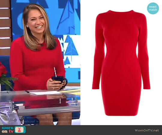 Graphic Rib Dress by Karen Millen worn by Ginger Zee on Good Morning America