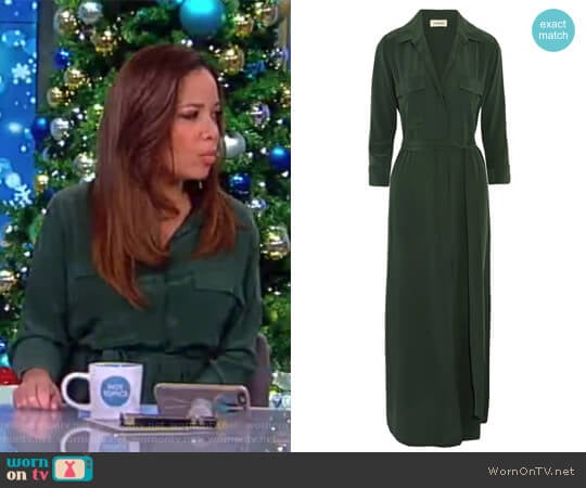 Cameron washed-silk shirt dress by L'Agence worn by Sunny Hostin on The View