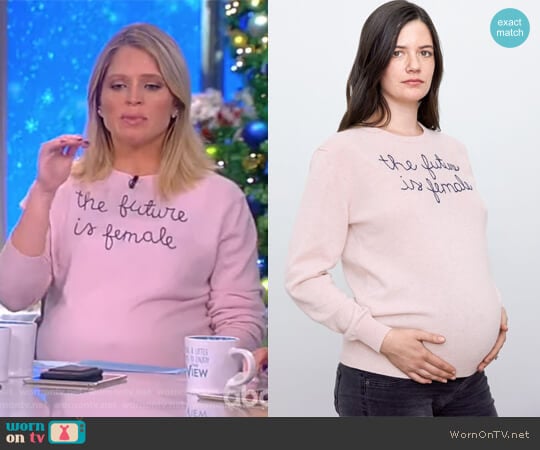 The Future is Female Sweater by Lingua Franca worn by Sara Haines on The View