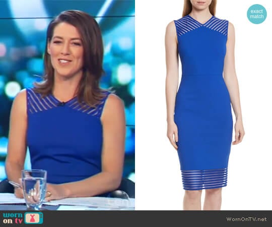 Lucette Mesh Detail Body Con Dress by Ted Baker London worn by Gorgi Coghlan on The Project