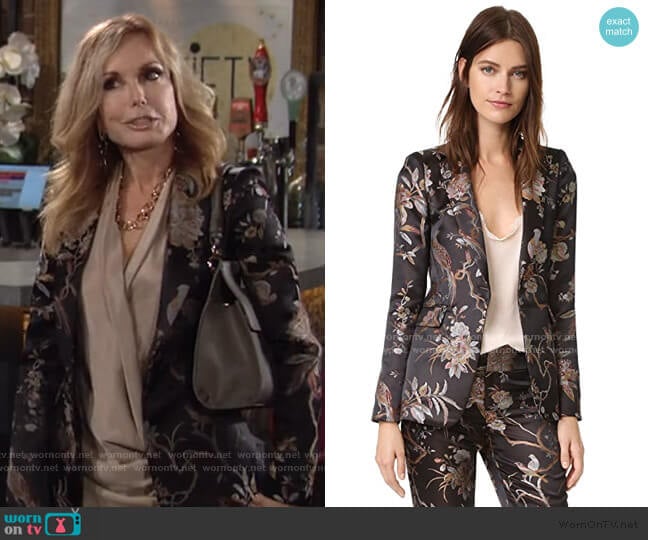 Alice + Olivia Macey Floral Blazer worn by Lauren Fenmore (Tracey Bregman) on The Young and the Restless