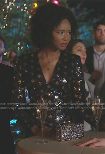 Monica’s blue sequined mini dress on Dynasty