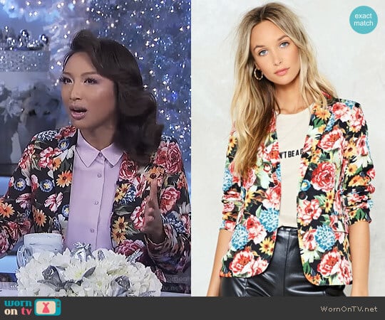 Hate to See You Grow Floral Blazer by Nasty Gal worn by Jeannie Mai on The Real