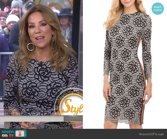 Lace Two-Tone Dress with Ribbon Stripe by Nicole Miller worn by Kathie Lee Gifford on Today