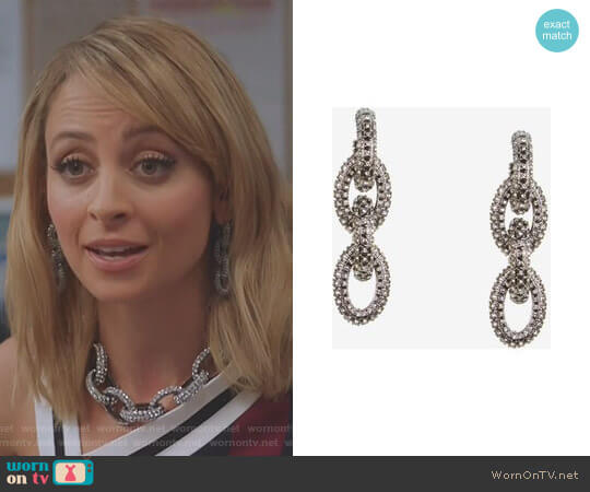 Pave Chain-Link Earrings by Bcbgmaxazria worn by Portia Scott-Griffith (Nicole Richie) on Great News