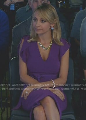 Portia’s purple ruffle sleeve dress on Great News