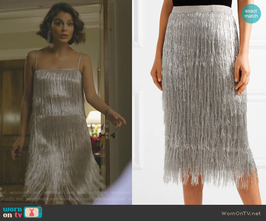 'Delilah' Skirt by Rachel Zoe worn by Cristal Flores (Nathalie Kelley) on Dynasty