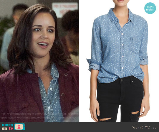 Rails Ingrid Heart Print Chambray Shirt worn by Amy Santiago (Melissa Fumero) on Brooklyn Nine-Nine