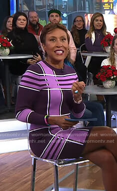 Robin’s pink and purple knit dress on Good Morning America