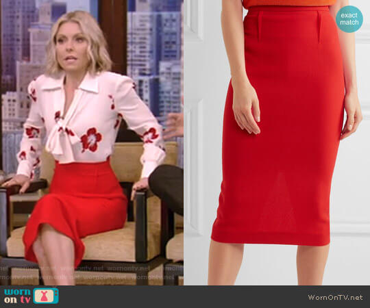 'Arreton' Skirt by Roland Mouret worn by Kelly Ripa on Live with Kelly and Ryan