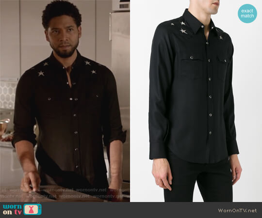 shoulder star print shirt by Saint Laurent worn by Jamal Lyon (Jussie Smollett) on Empire