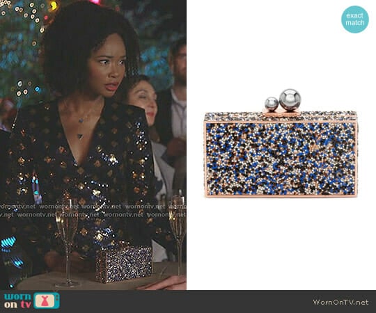 Clara Ball Clasp Clutch by Sophia Webster worn by Monica Colby (Wakeema Hollis) on Dynasty