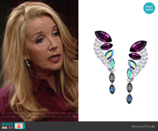 Swarovski Cosmic Pierced Earrings Set worn by Nikki Reed Newman (Melody Thomas-Scott) on The Young and the Restless