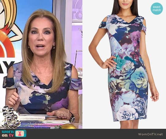 WornOnTV: Kathie’s rose print cold-shoulder dress on Today | Kathie Lee ...