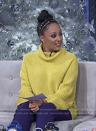 Tamera’s yellow turtleneck top on The Real