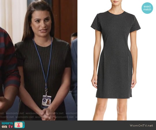 Pinstripe Sheath Dress by Theory worn by Valentina Barella (Lea Michele) on The Mayor