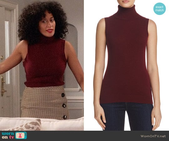 Theory Sleeveless Cashmere Turtleneck worn by Rainbow Johnson (Tracee Ellis Ross) on Black-ish