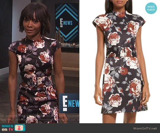 Mod Belted Floral Dress by Theory worn by Zuri Hall on E! News