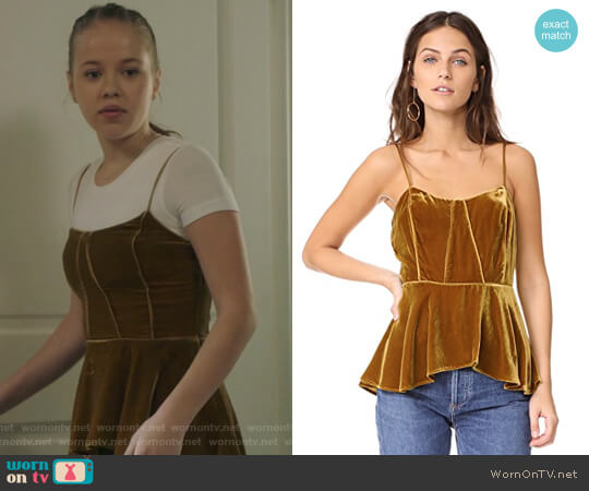 Sebastian Peplum Bustier Cami by Veronica Beard worn by Samantha Hughes (Holly Barrett) on Life in Pieces