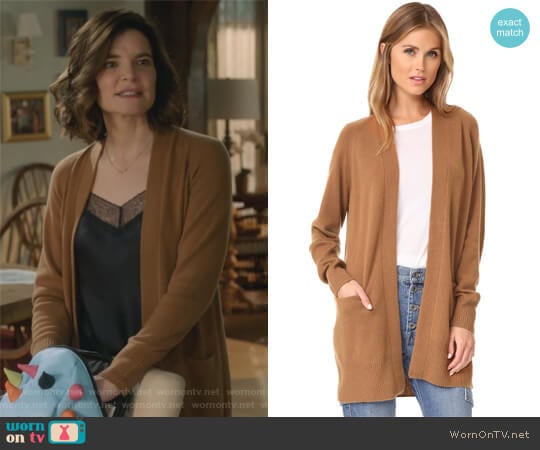 Raglan Sleeve Cashmere Cardigan by Vince worn by Heather Hughes (Betsy Brandt) on Life in Pieces