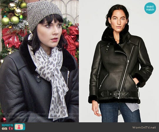 Zara Biker Jacket worn by Tessa Porter (Cait Fairbanks) on The Young and the Restless