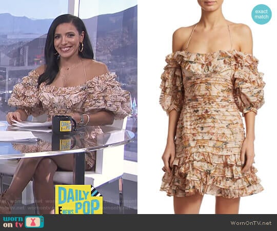 Painted Heart Folds Ruffle Dress by Zimmermann worn by Julissa Bermudez on E! News