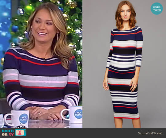 Striped Maternity Dress by A Pea in the Pod worn by Ginger Zee on The View