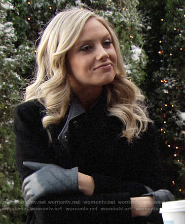Abby’s black and grey coat on The Young and the Restless