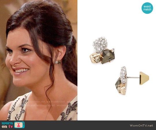 Alexis Bittar Stone Cluster Stud Earrings worn by Katie Logan (Heather Tom) on The Bold and the Beautiful