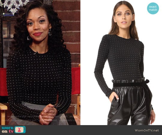 Alice + Olivia Britney Studded Bodysuit worn by Hilary Curtis (Mishael Morgan) on The Young and the Restless