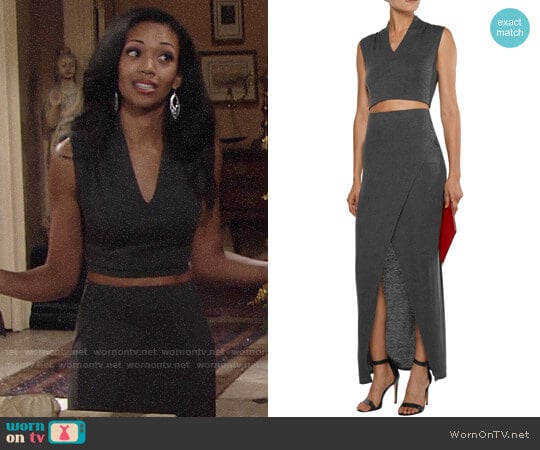 WornOnTV: Hilary’s grey crop top and maxi skirt on The Young and the ...