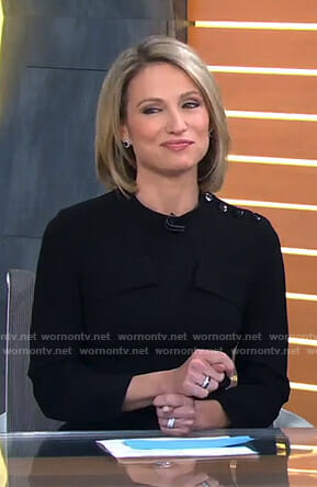 Amy’s black long sleeve dress on Good Morning America