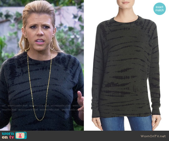 Aqua Cashmere Tie-Dye Crewneck Sweater worn by Stephanie Tanner (Jodie Sweetin) on Fuller House